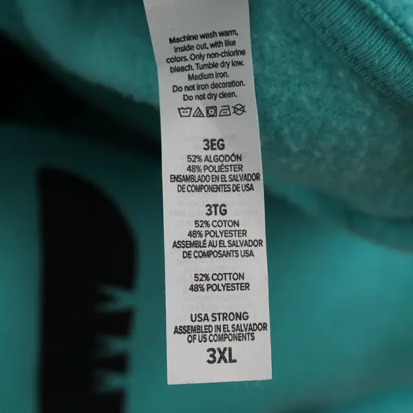 Bella + Canvas Poly Cotton Teal Graphic Fleece Hoodie Sweatshirt Adult 3XL