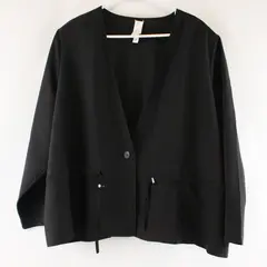 Wynne Layers Black Button Wrap Blouse Women's Plus Size 3X