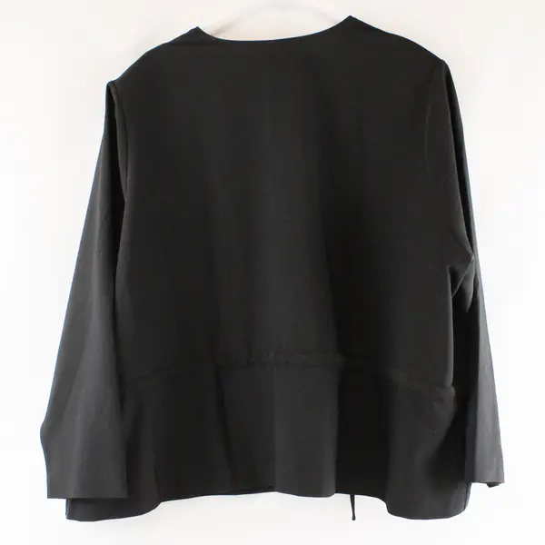 Wynne Layers Black Button Wrap Blouse Women's Plus Size 3X