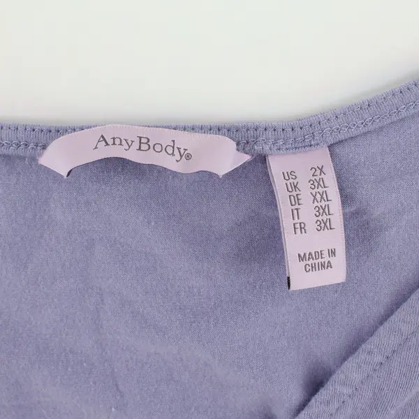 AnyBody Women's Plus Size 2X Lavender Maxi Dress Sleeveless