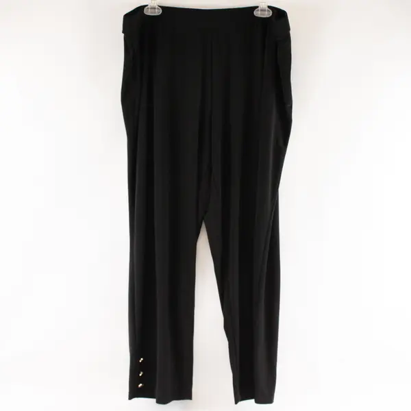 Dennis Basso Women's Size 1XP Black Wide Leg Crop Pants