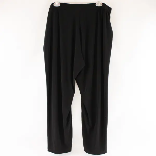 Dennis Basso Women's Size 1XP Black Wide Leg Crop Pants