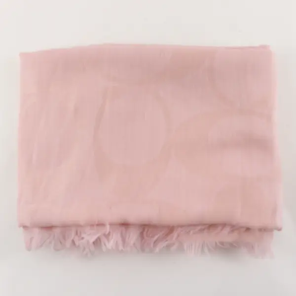 Coach Light Pink Shawl F54248 Fringe Wool Viscose Wrap Scarf