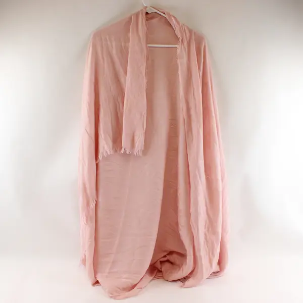 Coach Light Pink Shawl F54248 Fringe Wool Viscose Wrap Scarf