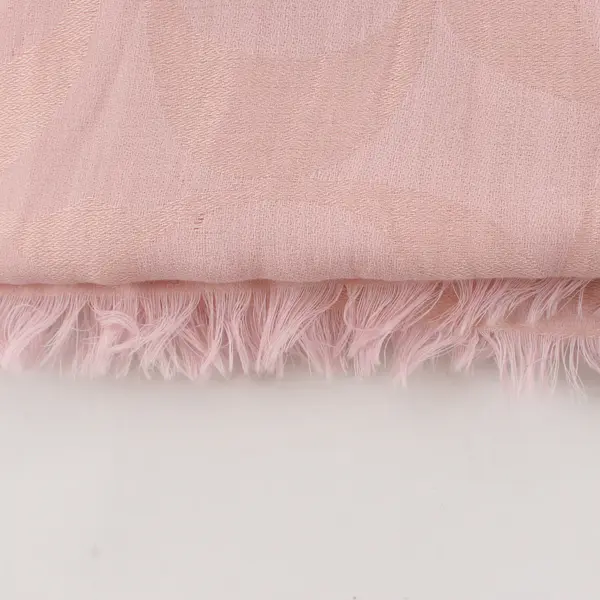 Coach Light Pink Shawl F54248 Fringe Wool Viscose Wrap Scarf