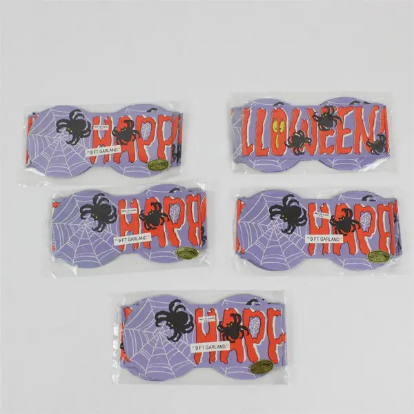 Lot of 5 Vintage 1990s Halloween Spiders 9 ft Paper Garlands
