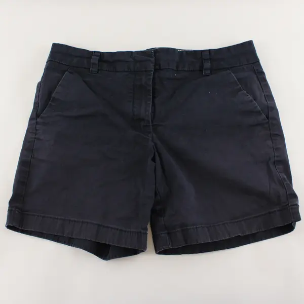 Tommy Hilfiger Womens Navy Chino Shorts Size 8 Classic Casual Cotton Blend