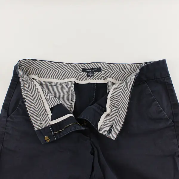 Tommy Hilfiger Womens Navy Chino Shorts Size 8 Classic Casual Cotton Blend