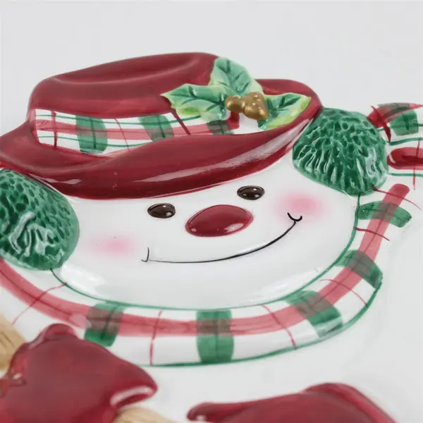 Fitz and Floyd Essentials Snowman with Broom Ceramic Plate 9"