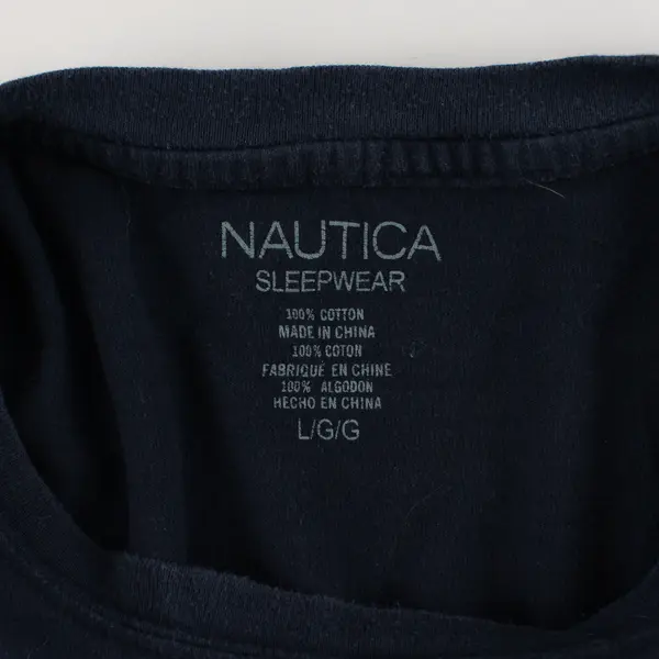 Nautica Sleepwear T-Shirt Men's Large Navy Blue Short Sleeve Crew Neck Cotton