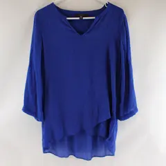 Fever Women's Blouse Size Medium Royal Blue Top