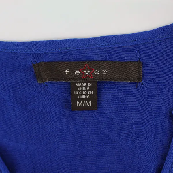 Fever Women's Blouse Size Medium Royal Blue Top