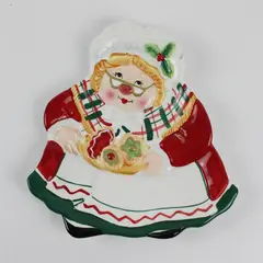 Gift Gallery by Fitz and Floyd Mrs. Claus Cookies Ceramic Decorative Plate 8.5in
