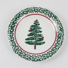 Furio La Primula Christmas Tree Ceramic Plate 8"