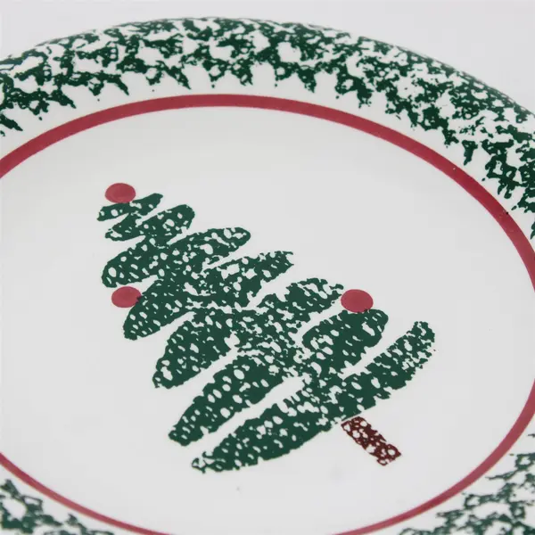 Furio La Primula Christmas Tree Ceramic Plate 8"