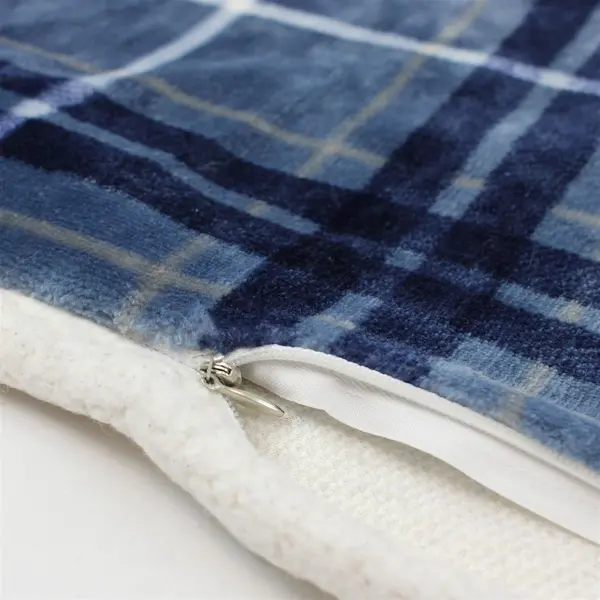 UGG Blue Plaid Fuzzy Sherpa King Pillowcase