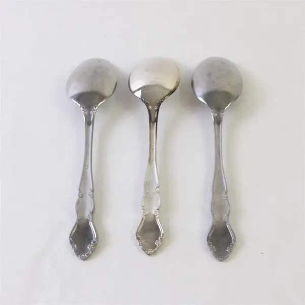 Lot of 3 Retroneu Jenna Pattern Place Oval Spoons Flatware