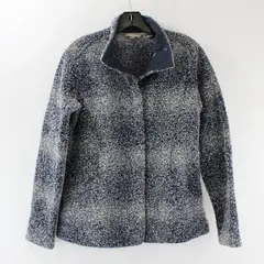 Royal Robbins Women's M Grey/Blue Wool Blend Snap Button Up Jacket