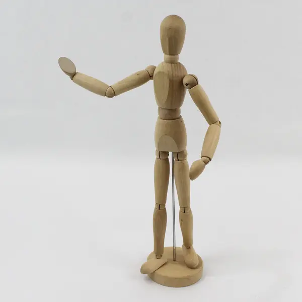 IKEA GESTALTA 21576 Wooden Poseable Artist Mannequin Figure w/Base 13in