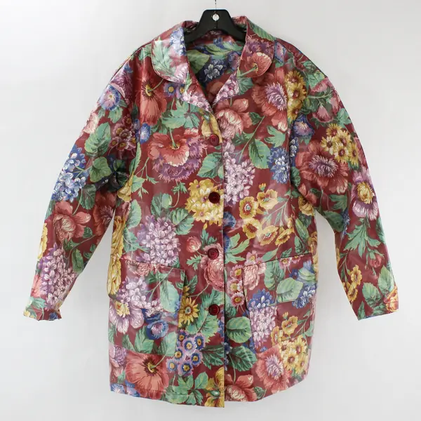 Vintage Nordic House Designs NYC (L-XL) Coated Cotton Floral Rain Jacket