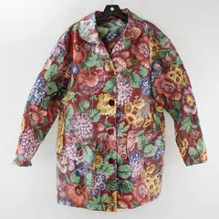 Vintage Nordic House Designs NYC (L-XL) Coated Cotton Floral Rain Jacket