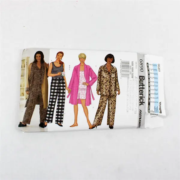 2001 Butterick Pattern 6890 Women's Petite Pajama Set Size 16W-20W UNCUT