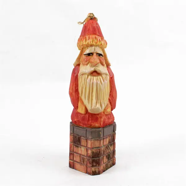 Kurt S. Adler Vintage Style Resin Santa Ornament Rustic Carved Look