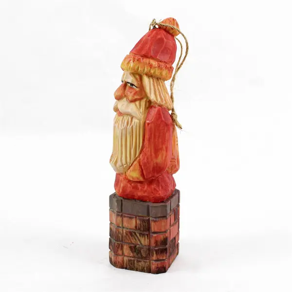 Kurt S. Adler Vintage Style Resin Santa Ornament Rustic Carved Look