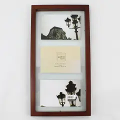 HomeTrends Brown MDF Wall Mounted Gallery Frame 8x16 Matted 3 4x6 Photos