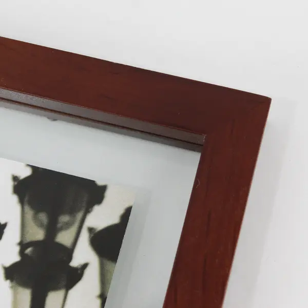 HomeTrends Brown MDF Wall Mounted Gallery Frame 8x16 Matted 3 4x6 Photos