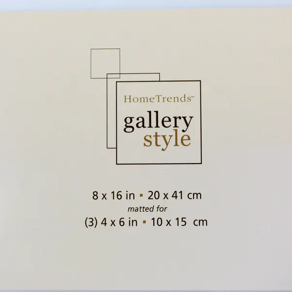 HomeTrends Brown MDF Wall Mounted Gallery Frame 8x16 Matted 3 4x6 Photos