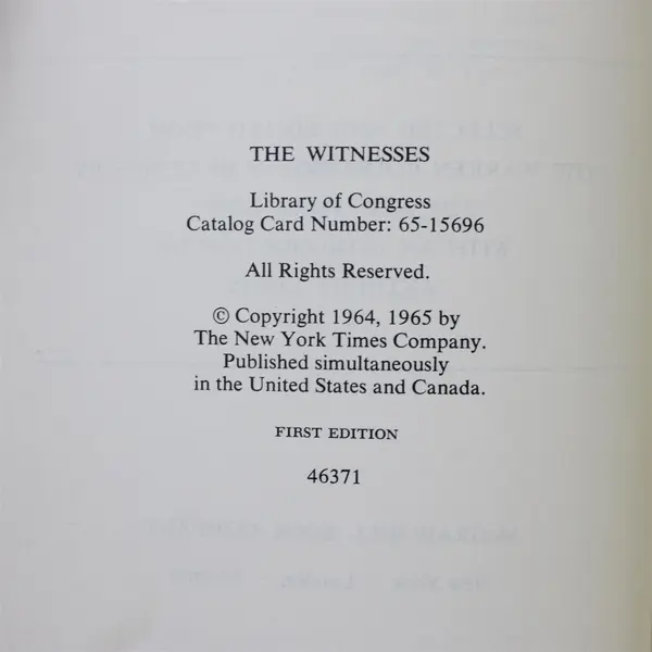 Highlights of Hearings Before Warren Commission The Witnesses NYT Edition