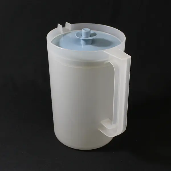 Vintage Tupperware 1676-1 Frosted 1/2-Gallon Pitcher Blue Lid