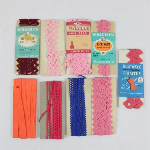 Lot of 9 Vintage Mixed Sewing Trim Pieces Rick Rack Craft Embellishment
