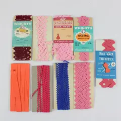Lot of 9 Vintage Mixed Sewing Trim Pieces Rick Rack Craft Embellishment