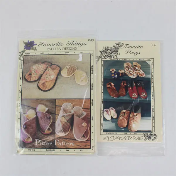 Lot of 2 Favorite Things Slipper Patterns Pitter Patters My Favorite Pair 049 37