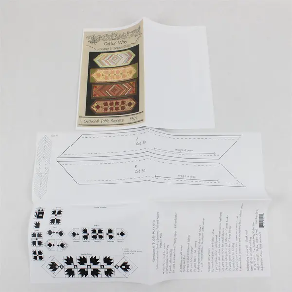 Lot of 3 Sewing Patterns Apron Table Runner Quilt Patterns