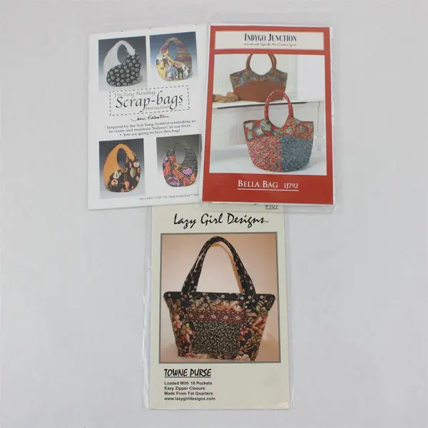 Lot of 3 Sewing Patterns Lazy Girl Designs Indygo Junction Scrap-bags