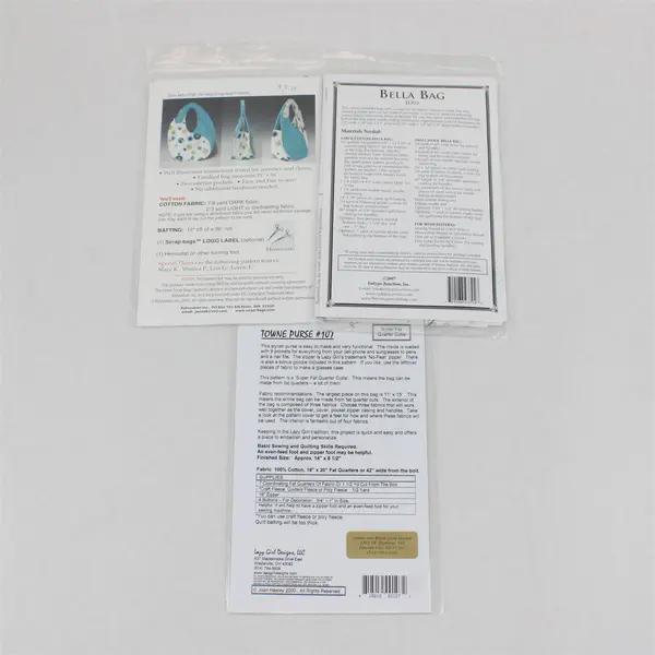 Lot of 3 Sewing Patterns Lazy Girl Designs Indygo Junction Scrap-bags