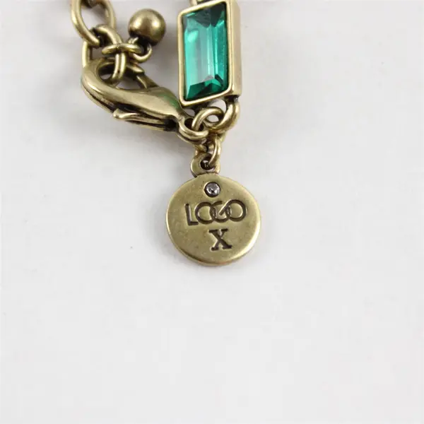 LOGO Lori Goldstein Blue and Green Glass Stones Drop Pendant Necklace 21"