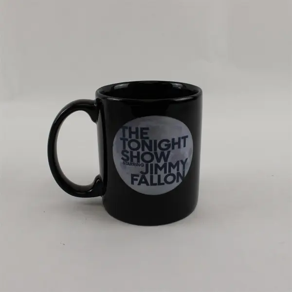 The Tonight Show Starring Jimmy Fallon Mug Black Ceramic Moon 2014 NBC