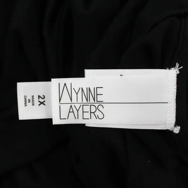 Wynne Layers Black Turtle Neck Long Sleeve T-shirt Plus Size 2X