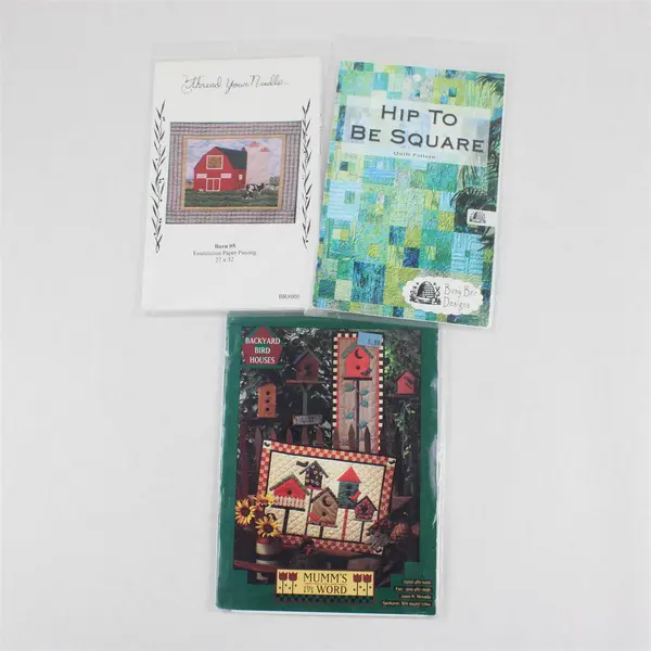 Lot 3 Quilt Patterns Thread Needle Barn 5 Hip To Be Square Backyard Bird Houses
