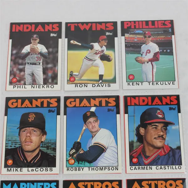 1986 Topps Traded Lot of 72 Baseball Trading Cards
