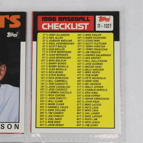 1986 Topps Traded Lot of 72 Baseball Trading Cards