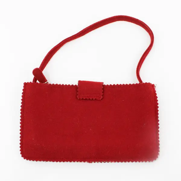 Old Navy Floral Cut Out Red Wool Blend Small Handbag Purse