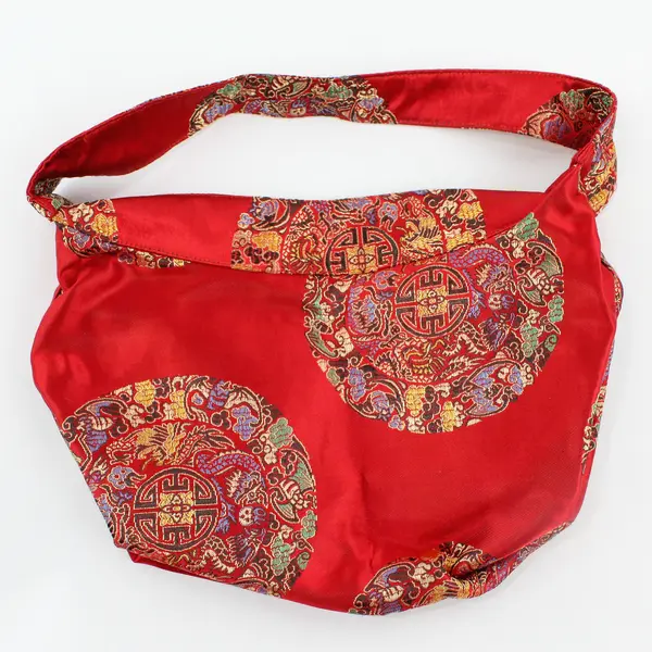 Red Brocade-Style Asian Inspired Handbag Purse