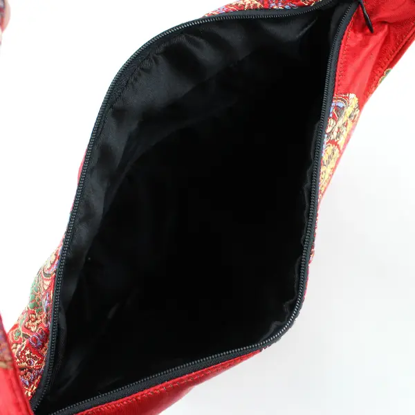 Red Brocade-Style Asian Inspired Handbag Purse