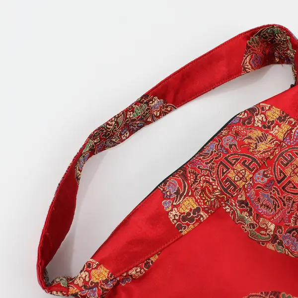Red Brocade-Style Asian Inspired Handbag Purse