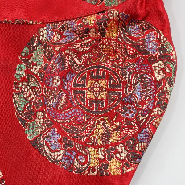 Red Brocade-Style Asian Inspired Handbag Purse